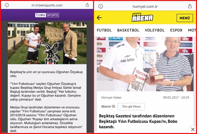 Yılın futbolcusu ve ulusal basın haberleri