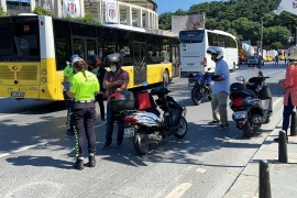 Beşiktaş'ta motosikletlilere yönelik denetim