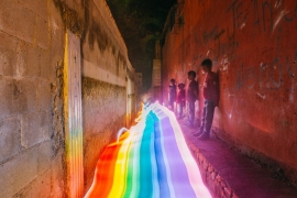 Gökkuşağı yolları manzarayı ele geçirdi