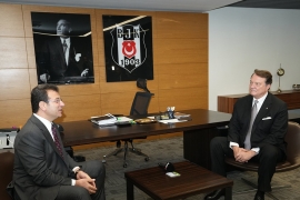 Ekrem İmamoğlu ve Rıza Akpolat, Hasan Arat ile Beşiktaş'ta buluştu