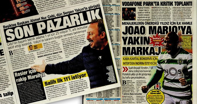 Beşiktaş'taki son gelişmeler manşetlerde