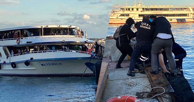 Beşiktaş İskelesi'nde hareketli dakikalar! Denize atlayan şahıs zor kurtarıldı