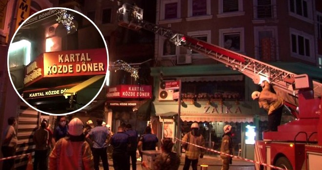 Beşiktaş'taki dönercide çıkan yangın korkuttu