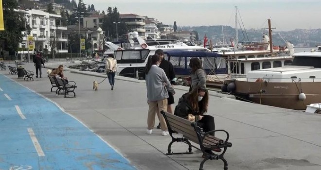 Beşiktaş'ta sokağa çıkma yasağında sahiller doldu