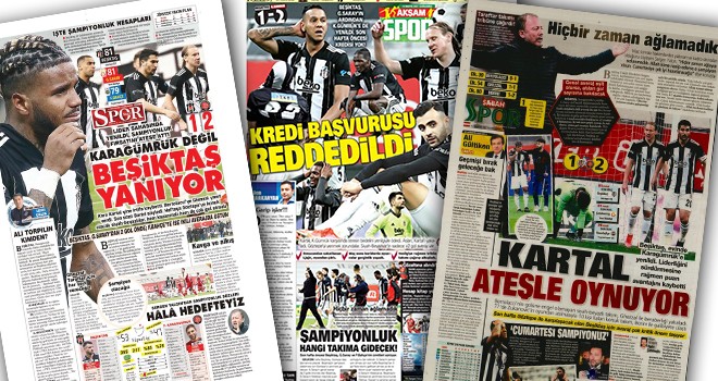 Beşiktaş'ın yenilgisi gazete manşetlerinde
