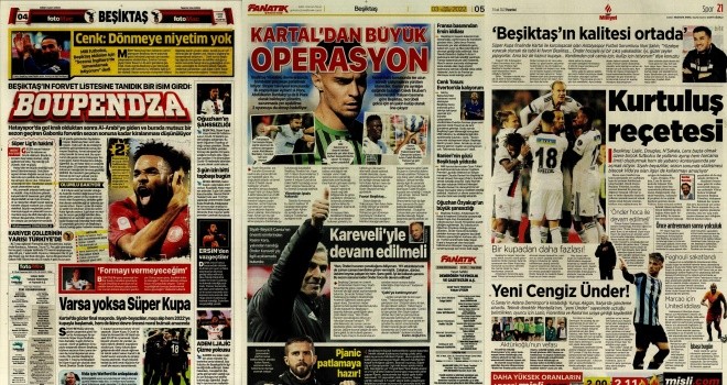 Sporun Beşiktaş manşetleri (3 Ocak 2022)