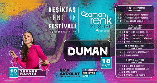 Beşiktaş'ta 19 Mayıs Gençlik Festivali ile kutlanacak