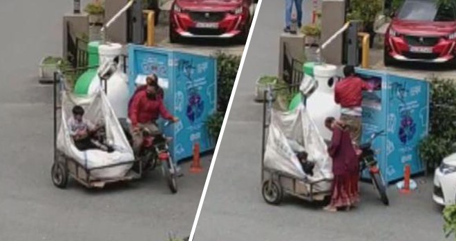 Beşiktaş'ta giysi kumbarası hırsızlığı