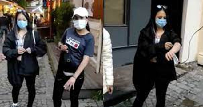Ortaköy'de hırsızlık yapan kadın yakalanınca kendini jiletle kesti