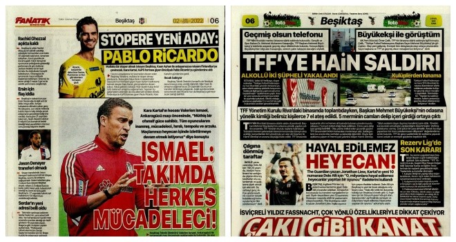 Spor manşetleri (2 Eylül 2022)