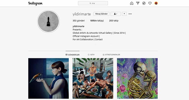 Sosyal sanat galerisinin öncü ismi: @yildirimarte