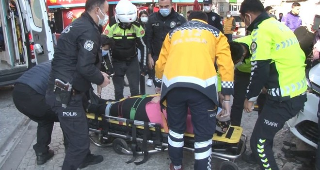 Ortaköy'de dehşet kaza! Kontrolden çıkan otomobil turiste çarptı