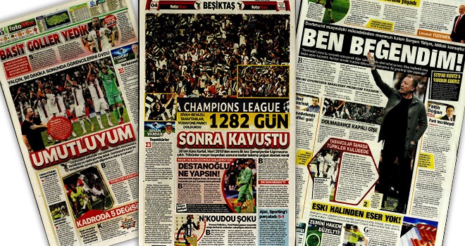 Beşiktaş -  B. Dortmund maçı gazete manşetlerinde! (16 Eylül)