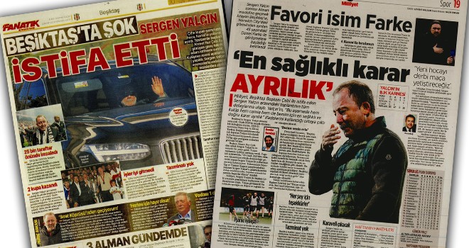 Manşetlerle Beşiktaş ve Sergen Yalçın'ın istifası! (10 Aralık)