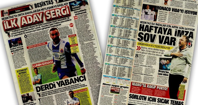 Günün Beşiktaş manşetleri