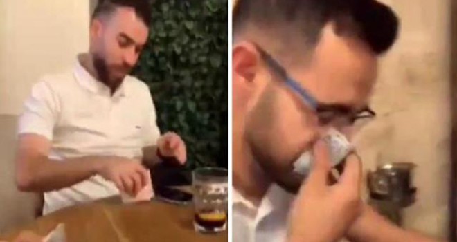 Türk parası ile burnunu silen turit gözaltında