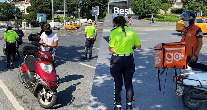 Beşiktaş'ta motosikletlilere yönelik denetim
