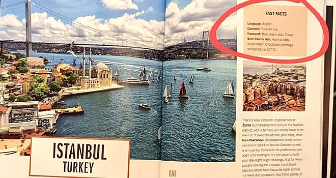 İngiltere merkezli popüler dergi Time Out'tan skandal! Türkiye’nin resmi dilini Arapça yapmışlar