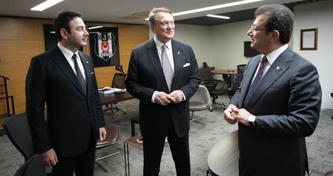 Ekrem İmamoğlu ve Rıza Akpolat, Hasan Arat ile Beşiktaş'ta buluştu