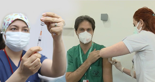 Covid-19 aşısı sağlık çalışanlarına yapılmaya başlandı