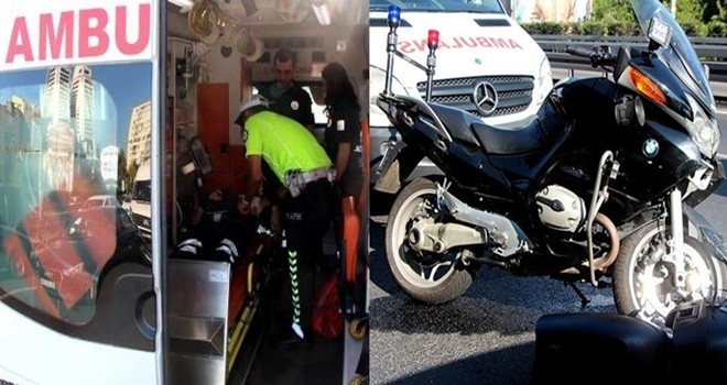 Kaza yapan polis memuru yaralandı