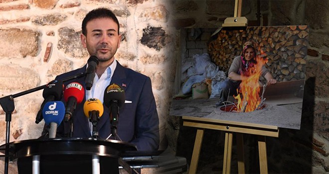 Başkan Akpolat, Ortaköy Hüsrev Kethuda Hamamı'ndaki serginin açılışını yaptı