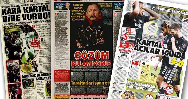 Gazeteler yazdı! Kartal dibe mi vurdu?.. (28 Kasım Beşiktaş manşetleri)
