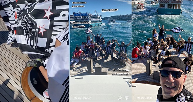 İlhan ve Pınar Sabancı çifti ailece Şampiyon Beşiktaş'a Boğaz'da eşlik etti