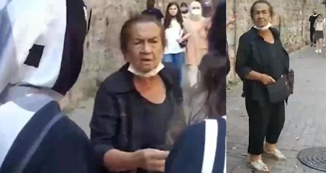 Beşiktaş'ta yaşlı kadınla başörtülü kadınlar arasında gerginlik