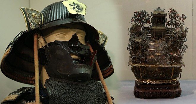 Japon İmparatoru'nun Sultan 2. Abdülhamid'e hediyesi Japon Zırh Takımı sergileniyor