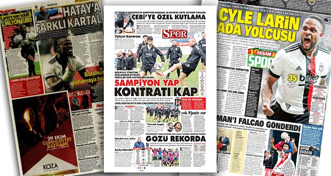 Beşiktaş manşetleri (29 Ekim)