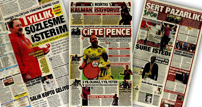 Günün Beşiktaş manşetleri