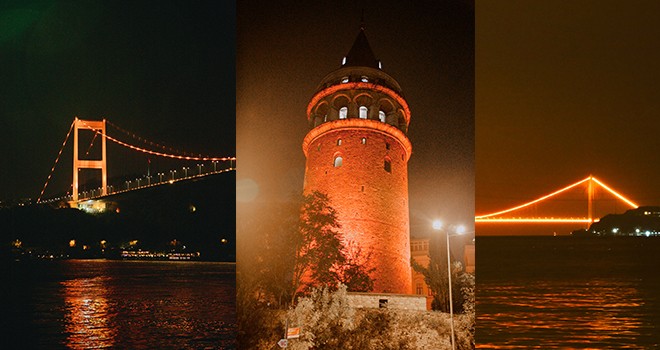İstanbul’un sembol yapıları lösemili çocuklar için turuncuya bürünüyor