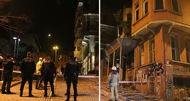 Beşiktaş'ta gece yarısı bina çöktü