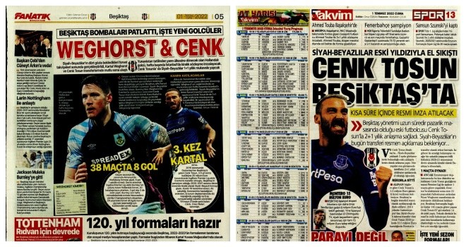 Spor manşetleri (1 Temmuz 2022)