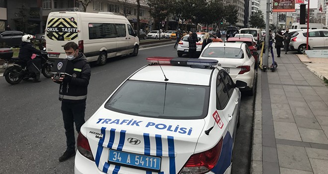 Beşiktaş'ta drone ile trafik denetimi