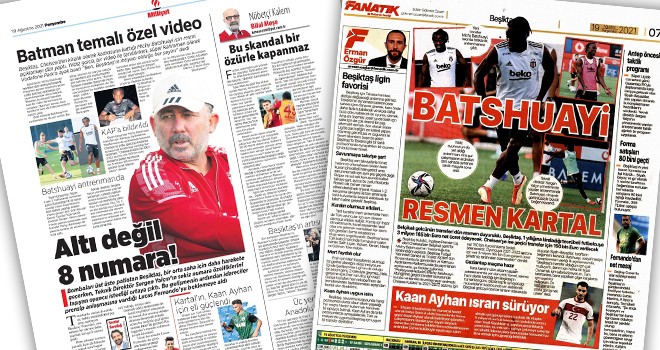 Manşetlerle Beşiktaş (19 Ağustos)