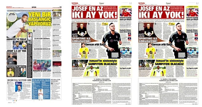 Spor manşetleri (19 Temmuz 2022)