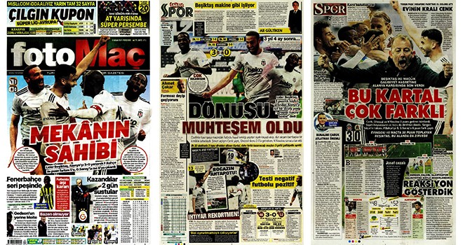 Lider Beşiktaş gazete manşetlerinde! Mekanın sahibi