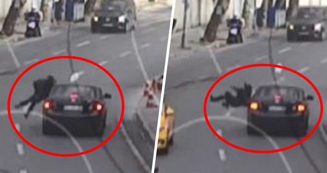 O kazanın görüntüleri ortaya çıktı! Gence çarpıp böyle kaçtı