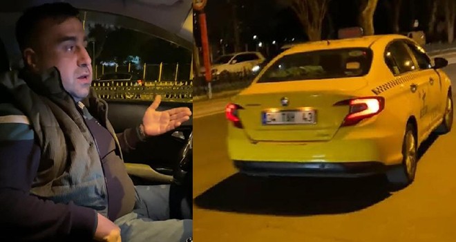 Trafiğe girmek istemeyen taksiciden yolcuya: Gel sen sür