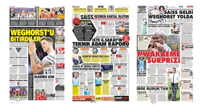 Spor manşetleri (16 Haziran 2022)