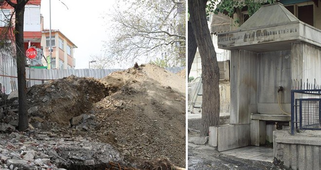 İnşaat firması, Beşiktaş'taki tarihi çeşmeyi yıktı! İBB yasal süreç başlattı