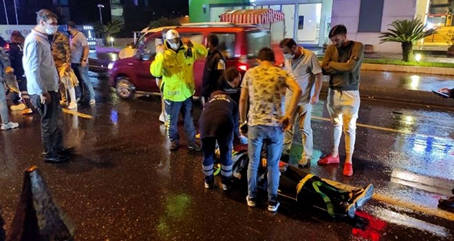 Yağış sonrası kayganlaşan yolda zincirleme kaza