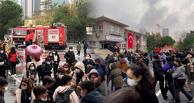 Levent'teki bir okulda yangın paniği