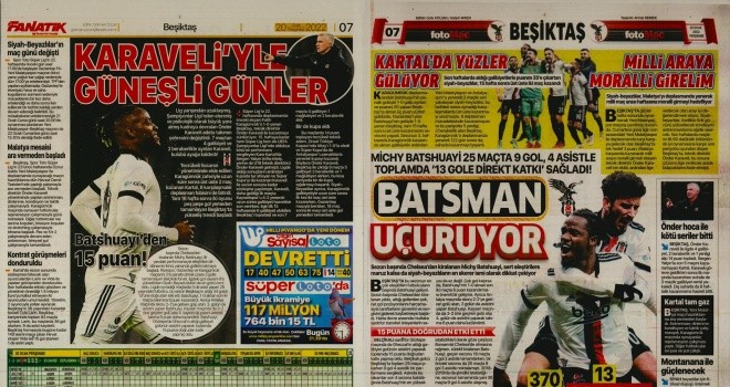 Spor manşetleri (20 Ocak 2022)