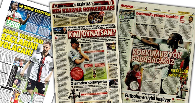 Beşiktaş manşetleri (14 Eylül)