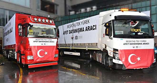 Beşiktaş'tan deprem bölgesine 131 yardım tırı