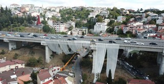 Ortaköy Viyadüğü'nde tehlike! Düşen parçalara fileli önlem alındı!..