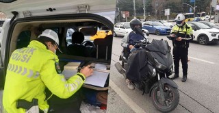 Beşiktaş'ta motosiklet sürücülerine yönelik denetim